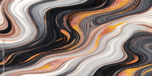 Vibrant abstract colorful background featuring fluid waves of bright orange and soft gradients