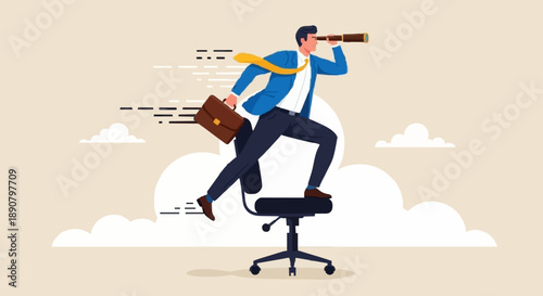 Business Man With Binoculars