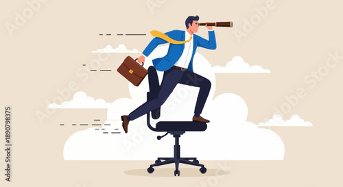 Business Man With Telescope