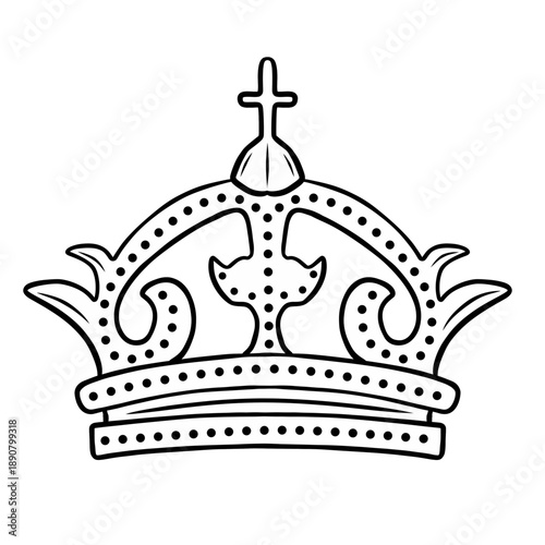 Line Illustration of king crown isolated
