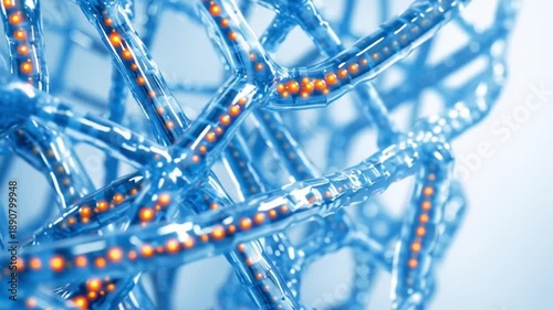 Wallpaper Mural Ai medical scan hud glowing nanotech lattice mesh network futuristic diagnostic technology concept background dna biotech neon blue digital mesh science molecule structure for healthcare Torontodigital.ca