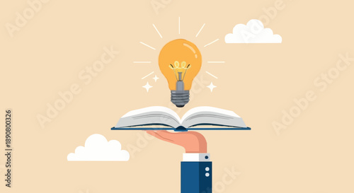 Bright Idea With Open Book