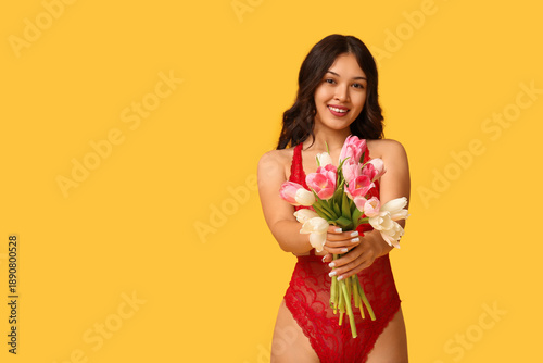 Beautiful young happy Asian...