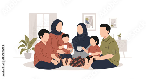 Diverse family enjoying quality time together at home