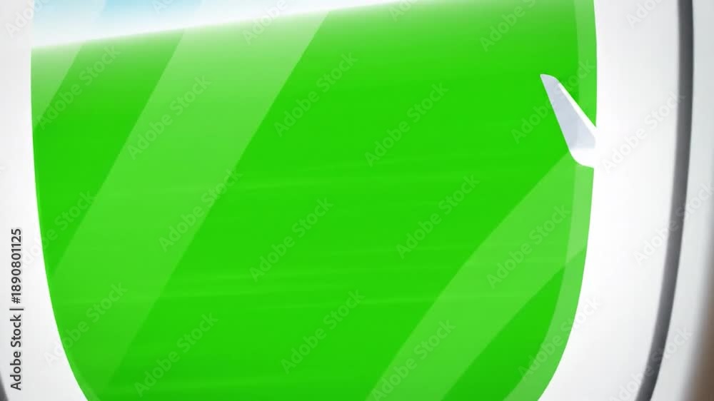custom made wallpaper toronto digitalAirplane window with a vibrant green screen and seat detail