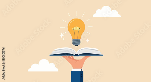Bright Idea With Open Book