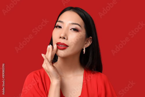 Beautiful Asian woman with ...