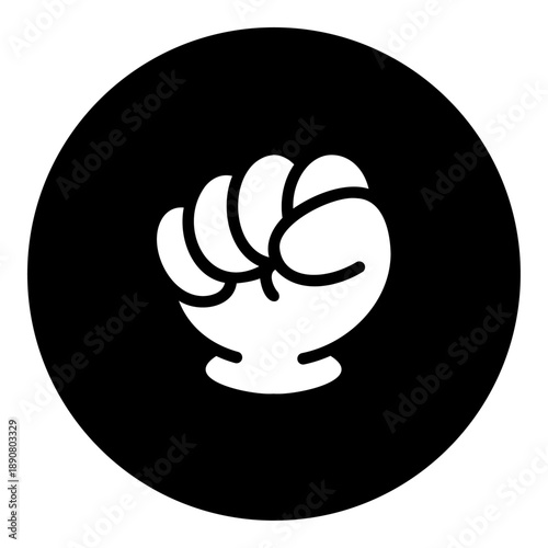 じゃんけんアイコン 単体 グー モノクロ