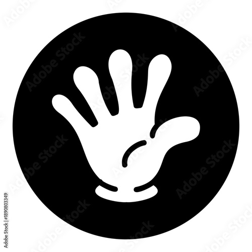 じゃんけんアイコン 単体 パー モノクロ