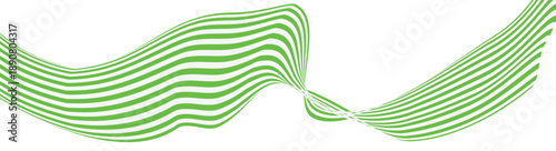 Green Flowing Wave Stripes Abstract Vector Design