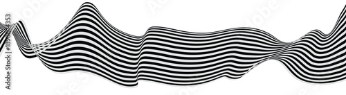Modern Black Curved Wave Lines Vector Illustration