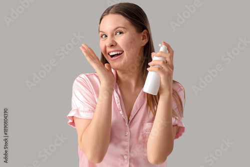 Teenage girl with acne prob...