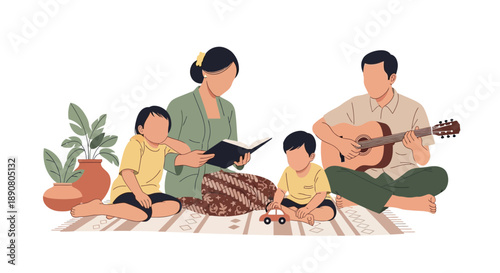 Family enjoying quality time together at home