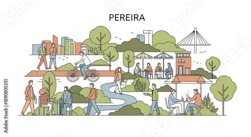 People enjoying outdoor activities in Pereira city park