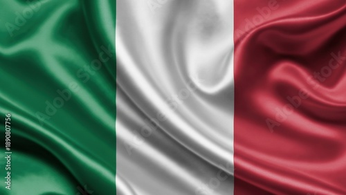 Waving Italy Flag Background, Italian Tricolor Fabric Texture Close Up for National Holiday and Patriotism