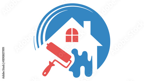 Home renovation concept with paint roller and brush