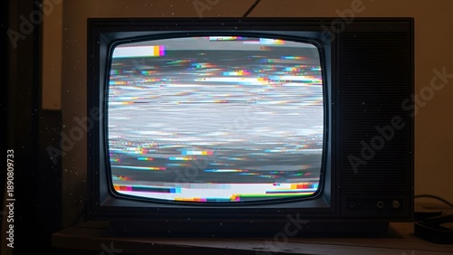 vintage television static, retro tv screen, noise glitch effect