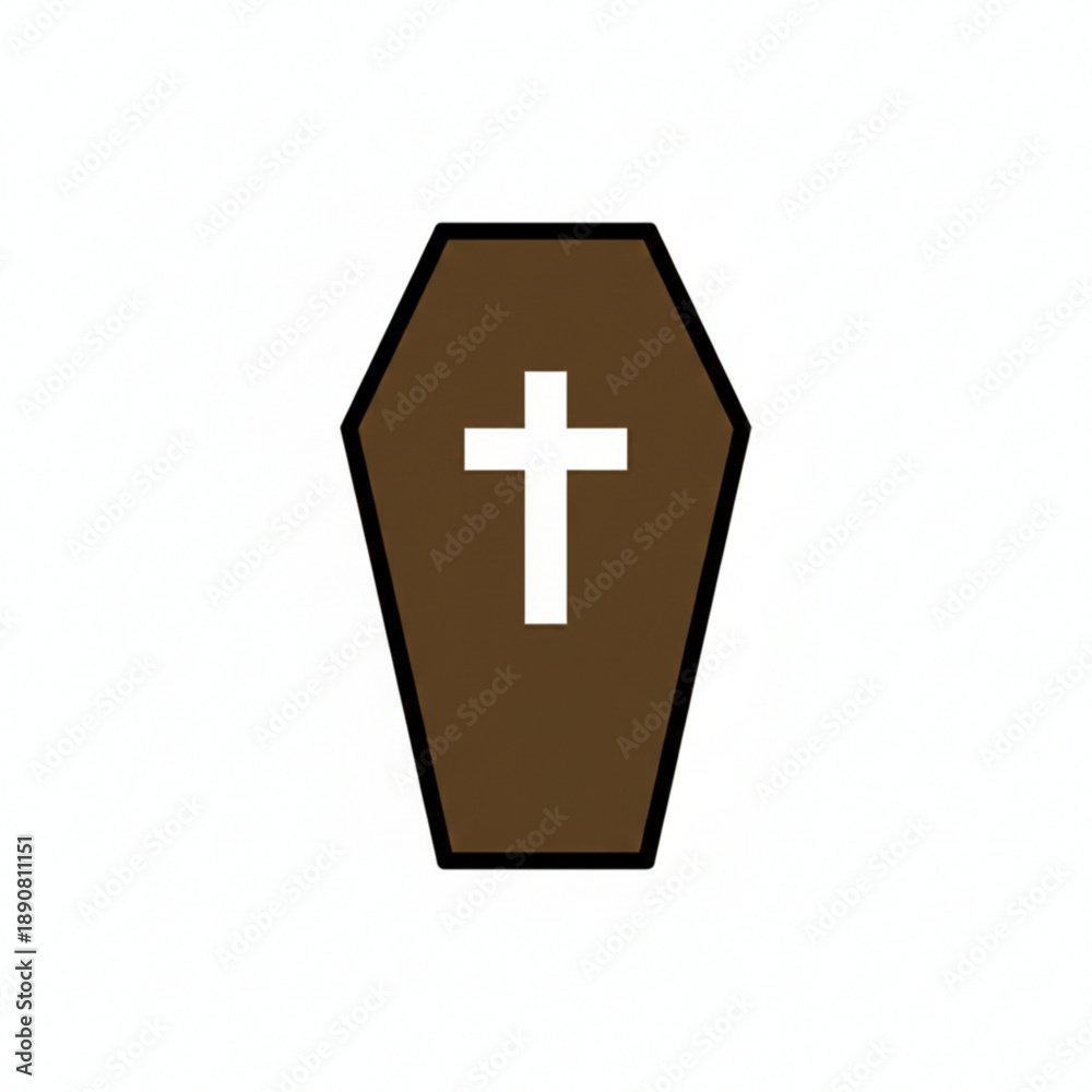 Obraz premium Coffin Icon Cemetery Burial Funeral Service Symbol