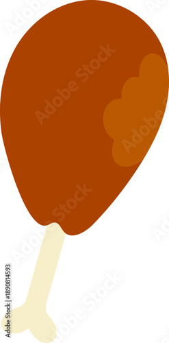 Cartoon Style Chicken Drumstick Illustration