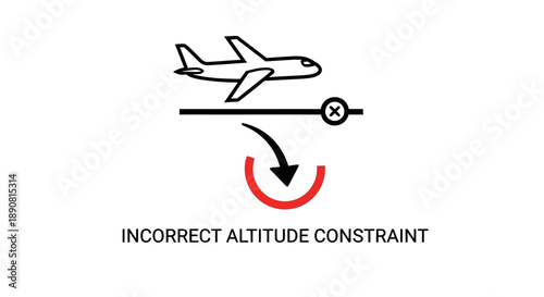 Aircraft Graphic Illustrating Incorrect Altitude Constraint in Flight Rules
