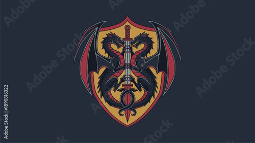 Dragon Crest Shield with Sword