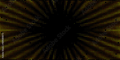Schilderij op canvas Abstract golden tunnel of light with a dark center digital art