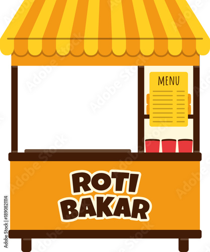 Warung Makanan Kaki Lima yang Menjual Roti Bakar