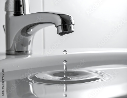 Close-up of water droplets falling into a sink