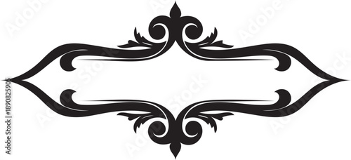 Elegant ornate black frame with classic scrollwork and a central empty space