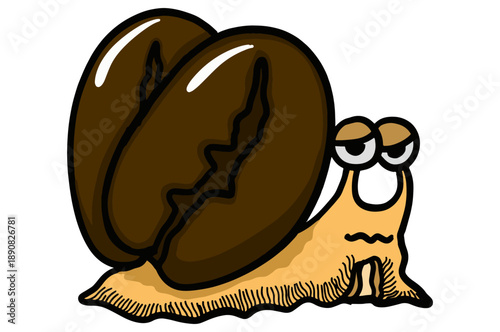 A sleepy snail with a Coffee Bean shell