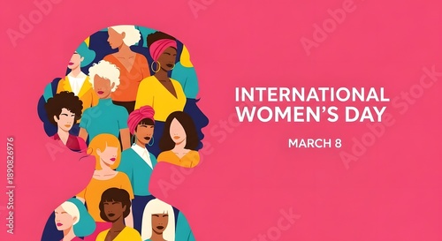 International women's day celebration with diverse group of women