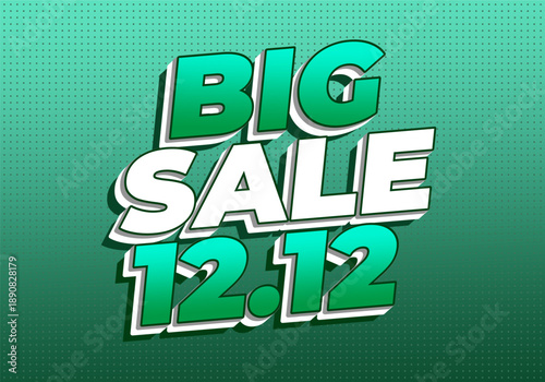 Green gradient background with Big Sale 12.12 in bold white and green text.