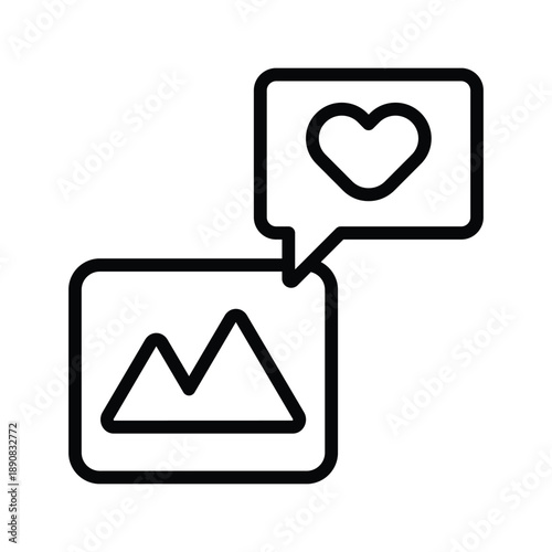Love reaction on photo icon