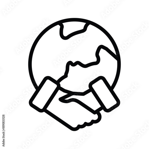 Global business deal icon