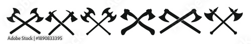 axe silhouette crossed axes sign axe flat icon illustration