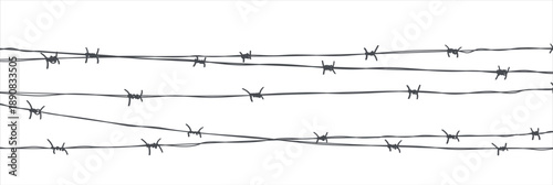 Barbwire fence background, design element for military, security, prison