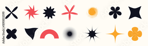 bold primitive figures brutalism shapes for swiss style