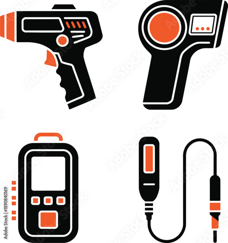 Infrared thermometer gun and accessories temperature measurement