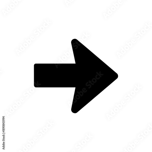 A simple bold black arrow points to the right representing direction or progression a minimalist graphic silhouette high quality professional detailed modern elegant