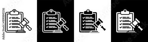 regulation white icon set design