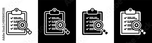 Corrective Action white icon set design