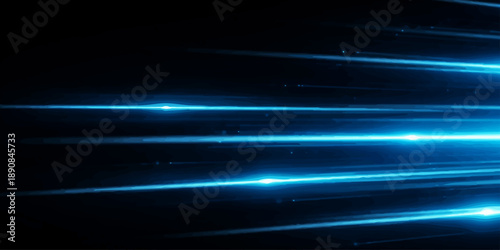 An abstract blue background featuring glowing stars and digital wave patterns with light energy lines across a dark space backdrop