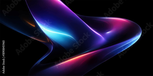 Abstract blue background featuring glowing fractal lines and flowing purple wave patterns on a dark 3d motion texture for an artistic energy wallpaper design