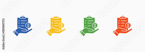 Funding Request Icon Set Color Multiple Style Collection Element For Design