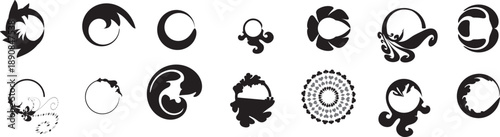 Grunge circle frames. Hand drawn grunge circles with rough brush texture and ink splash effect. Grunge round shapes. Grunge banner collection. Empty black circle borders. A mess of ink strokes