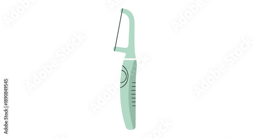 Green tooth flosser with ergonomic handle isolated on white background, highlighting sleek design and dental care utility