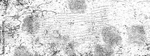 Distressed Vector Texture Overlay with Fingerprints Grunge Black and White Background