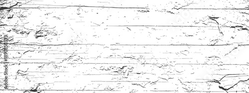 Distressed Wood Plank Grunge Texture Vector Background Black and White Monochrome Overlay Cracked Wall Surface Abstract Grit Pattern