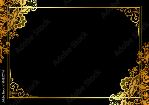 Premium black and gold certificate frame with elegant ornamental corners. Designed for luxury awards, executive recognition, diplomas, and prestigious certificates. Editable SVG A4 template.