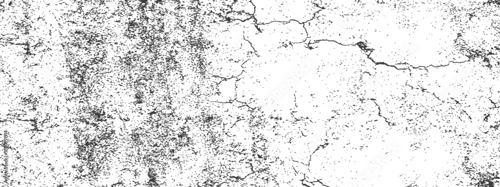 Fototapeta premium Distressed vector grunge texture overlay with concrete cracks and speckled noise effect